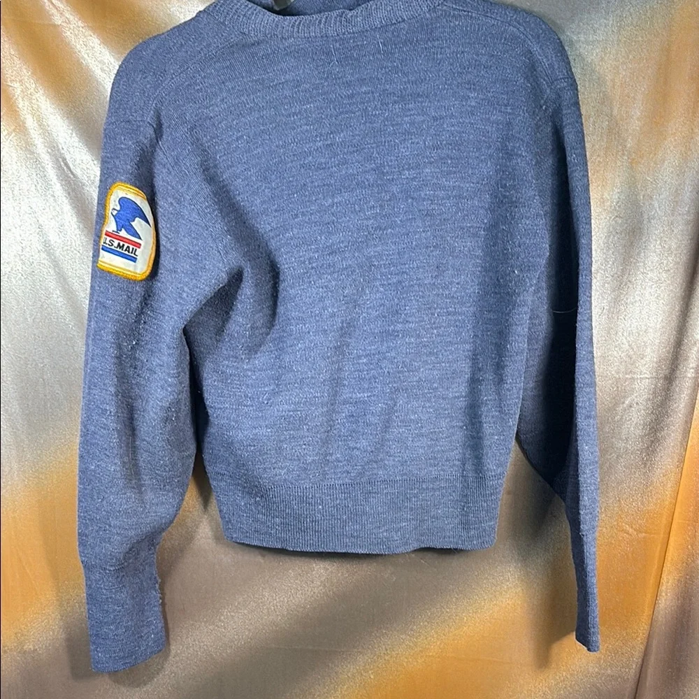 USPS mail carrier Brooksfield vintage Heather Blue Cardigan 36”‎ box H1